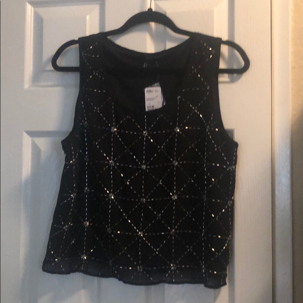 Black beaded tank